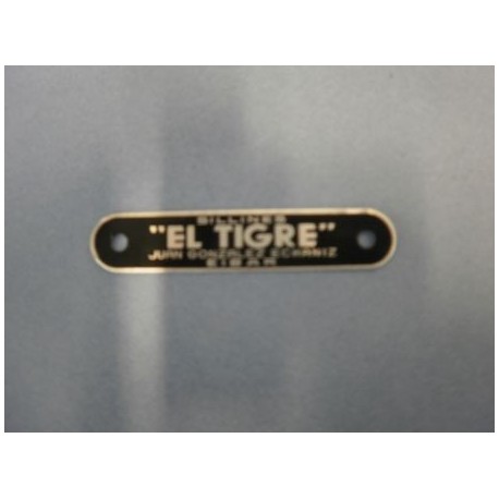 Chapa asiento 'El Tigre'. S2/S3
