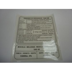 Adhesivo instrucciones de rodaje.
