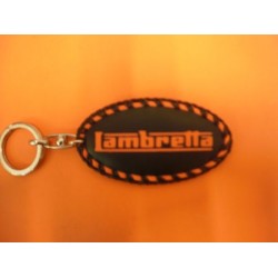 LLAVERO CUERO LAMBRETTA NEGRO/NARANJA