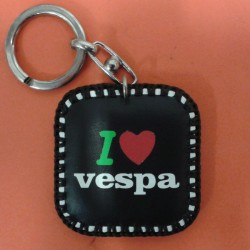 LLAVERO CUERO NEGRO VESPA ITALIA