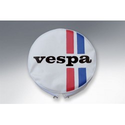 FUNDA RUEDA REPUESTO VESPA BLANCA TRICOLOR