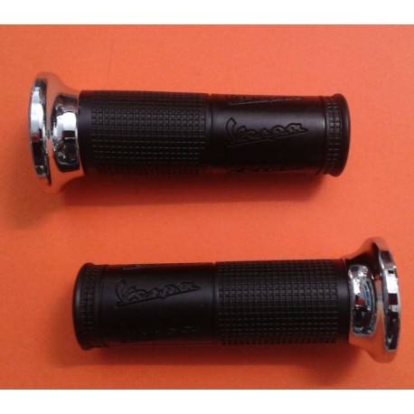 PUÑOS VESPA NEGRO/CROMADO (120mm LARGO)