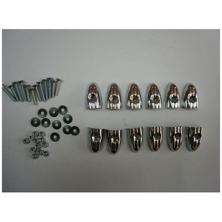 Kit terminales cromados+tornilleria carriles del suelo LD.