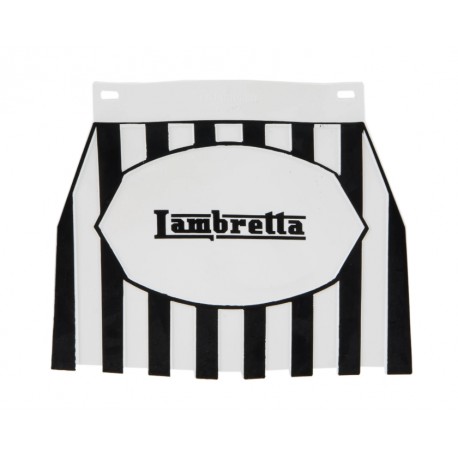 SALVABARROS TRASERA RAYAS "LAMBRETTA" BLANCA / NEGRA